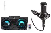 Audio Technica AT2035 Cardioid Condenser Studio Microphone/Mic+Case+Free Speaker