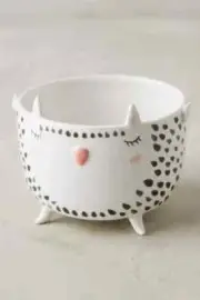 Anthropologie Trinket Dish Bowl MARTA TUROWSKI Stoneware OWL Planter Pot NWT