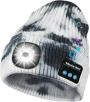 [Bosttor] Bluetooth Beanie Hat with Light, Headlamp Cap with Headphones and Built-in Speaker Mic, Gifts for Men Women Teen