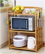 Microwave Stand Microwave Oven Rack Bamboo Microwave Oven Rack Microwave Stand Seasoning Rack Storage Rack Microwave Rack Microwave Oven Stand (Color : A, Size : 60cm)