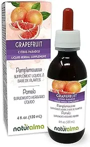 Grapefruit (Citrus paradisi) Seed Alcohol-Free Tincture Naturalma | Enriched with Vitamin C | 4 fl oz Liquid Extract in Drops | Herbal Supplement | Vegan | Product of Italy