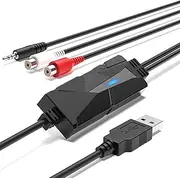 DigitalLife USB Audio Capture Device - Dual RCA / 3.5mm Input Option for Music Enthusiasts, Content Creators & Educators, Compatible with Windows, macOS, Linux
