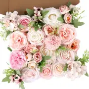 Rose Artificial Flowers Combo Fake Flowers Pink Roses Silk Flowers with Stems...