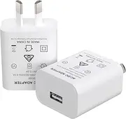 USB Wall Charger BOLUX-JS. USB Wall Plug 5V 2A AC Power Adapter Compatible with iPhone,Pad,Tablet,Kindle and More (White 2pack)
