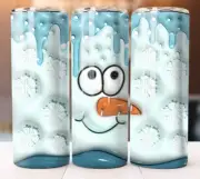 Snowman Inflated Tumbler 20oz Skinny Cup Mug Stainless Steel