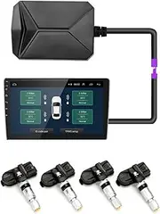 Android Tire Pressure Monitoring System 5V Internal For Android 6.0+ UP Navigation Car Radio TPMS Alarm System Icreative No 2din