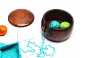 Yarn Storage Bowl with Lid for Knitting Crochet Yarn Ball Holder-Brown