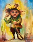 Funny Scarecrow , 8x10 inches, Original PAINTING OIL, HOME GIFT, WALL Art DECOR
