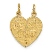 14k Yellow Gold Best Sister Break-apart Charm