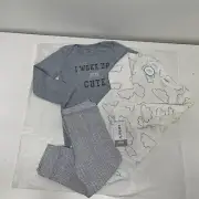 Carter's Baby Boys' 3-Piece LS Bodysuit & Pants Set "Woke Up This Cute" blue