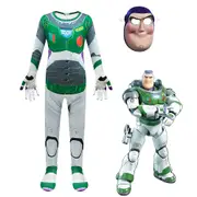 Kids Buzz Lightyear Cosplay Costume Jumpsuit + Mask Set - 5-6 Years