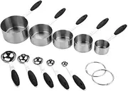 10PCS Stainless Steel Measuring Spoons, Comfortable Handle Measuring Cups, Lightweight Baking Spoons, Portable Baking Cups for Kitchen