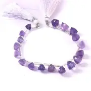 Amethyst Faceted Briolette Trillion beads, Side Drilled, Size 6 mm, Faceted
