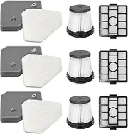BU3120 HEPA Filter Replacement Compatible with Shark BU3521 Clean Lightweight Cordless Stick Cleaner, Shark Auto Empty System, Part XPRFIW1000, XFBU3000, 12Pack