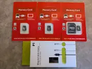 64 GB Micro SD Card 3 Pack with Adapter and Cable Holder