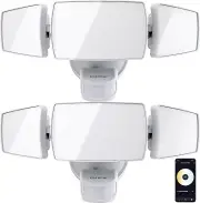 Adjustable Brightness 50W Smart LED Flood Lights with Motion Detection - 2 Pack