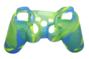 Silicone Cover For PS3 Controller Skin Case Blue/Green Swirls