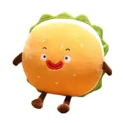 Catzon Hamburg Plush Pillow Funny Stuffed Toys for Boys Girls Room Deco-Sausage Burger