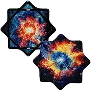 Mougee - Classic Flow Star - for Beginners & Advanced - Fun & Challenging Flow Toy - Vibrant Colors & Patterns - 27” Diameter - 15 Ounce Weight (Super Nova - Two Sided)