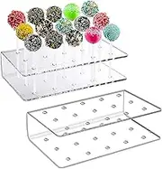 LxcshLjx 2Pcs Cake Pop Holder, 15 Hole Acrylic Transparent Lollipop Display Stand for Wedding, Birthday Party, Baby Showers, Halloween, Christmas Candy Decorative Making Tools