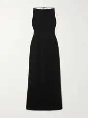 [16ARLINGTON] 16ARLINGTON - Hebe Open-back Crepe Gown - Black - UK 14 UK 14 Black