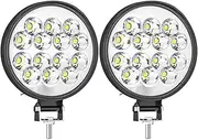 BYBDQKTVEH Led Work Light Round Spotlight 20W Car Work Headlight Offroad Fog Light Lamp Night 12/24V LED Light Bar Driving Lights Work Light(2 PCS 14LED)