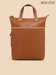 White Stuff Brown Leather Convertible Backpack (862266) | $205