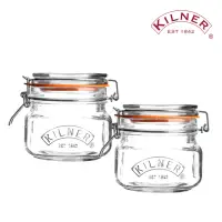 在飛比找momo購物網優惠-【KILNER】買1送1-復古造型金屬夾扣方形玻璃密封罐-5