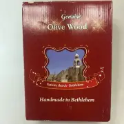 Nativity Olive Wood Christmas Manger Musical Scene 8 x 7 Holy Land BOXED