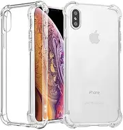 T Tersely Soft Clear Crystal Case for iPhone Xs/X, Flexible Ultra Slim TPU Bumper Case Cover for Apple iPhone Case with Shockproof Protective Cushion Corner [Compatible with Wireless Charger]