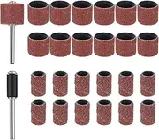 26 Pack Pet Nail Grinder Replacement Kit Sanding Drum Set with Grit Sanding Bands Dog Nail Smoother Dog Claw Care Pet Claw Grooming Supplies, 2 Sizes 1/2 Inch 120 Grit /0.31 inches 80 Grit