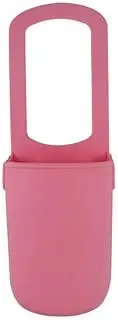 Silicone Drink Holder for Stroller, Silicone Phone Holder Organizer, Multifunctional Stroller Silicone Cup Holder, Water Bottle Organizers Rack for Strollers(Pink)
