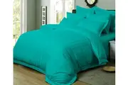 1000TC Ultra Soft Striped Doona/Duvet/Quilt Cover Set - Teal (Queen/King/Super King Size Bed)