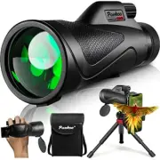 12x60 Monocular Telescope High Powered with Smartphone 1260 Black Monocular