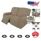 Soft Stretch Sofa Protector Slipcover Set - 6 Pieces in Natural Checkered