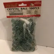 Vtg Pit Bull Crystal Ball Pack of 100 Glass Swirl Marbles CHICB100 NOS Sealed