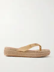 [Gianvito Rossi] Gianvito Rossi - Tahiti 40 Metallic Leather Platform Flip Flops - Gold - IT39 IT 39 Gold