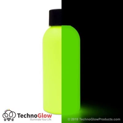 Glow in the Dark Paint, Bright Neon Yellow - UV Reactive Luminescent Paint