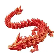 3D Printed Dragons - 11.8in Luminous 3D Printed Dragon | Crystal Dragon 3D Printed | Joint Mobility Crystal Dragon | Articulated Ornament Dragon | Articulated Dragon for Home Car Desk Decor