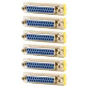 6x DB25 D-SUB 25-Pin Female to Female Coupler Mini Gender Changer Adapter Gold