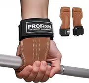 PROIRON Weight Lifting Wrist Straps Double Layer Leather Weightlifting Wrist Strap Heavy Duty Power Wrist Straps Hand Grip Support for Deadlifts, Pull Ups, Shrugs for Men and Women(Pair)