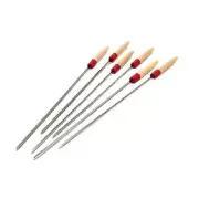 GrillPro Grilling Six Piece 22" Stainless Steel V Skewers Kabob 40538