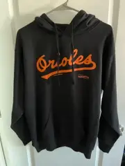 NWT Mitchell & Ness Baltimore Orioles Hoodie Black Sweatshirt Men's Medium $90