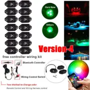 RGB LED Rock Lights Bluetooth Controller Kits Strobe Color Change Music 12 Pods