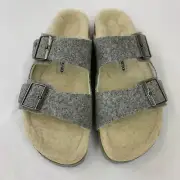 Birkenstock New w/ Box Arizona Rivet Light Gray Shearling Wool Nar - Select Size