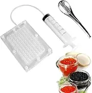 Cuisine Molecular Gastronomy Kit - Spherical Caviar Dispenser | Caviar Making Box Spherification Dropper, 100 Holes Roe Sauce Dispenser Strainer Tools with Spoon & Syringe, Spherification Kit