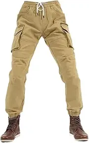 [HEYDHSDC] Military Cycling Cargo Pant Men Motorcycle Multi-Pocket Riding Harem Trousers Fleece Warm Motocross Joggers