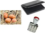 Egg Dater KIT - Includes 3mm Rubber Date Stamp and Ink pad Containing Egg Safe Food Ink - Black