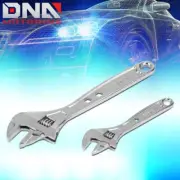 2PCS CHROME VANADIUM I-BEAM DESIGN AUTOMOTIVE 6" + 10" ADJUSTABLE WRENCH SPANNER