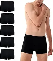 [Battewa] Washable Urine Incontinence Boxer Brief Underwear for Men, with Front Absorbent Area for Bladder Leakage,2 Packs, Black 5